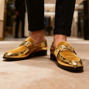 Gold Men's Loafers